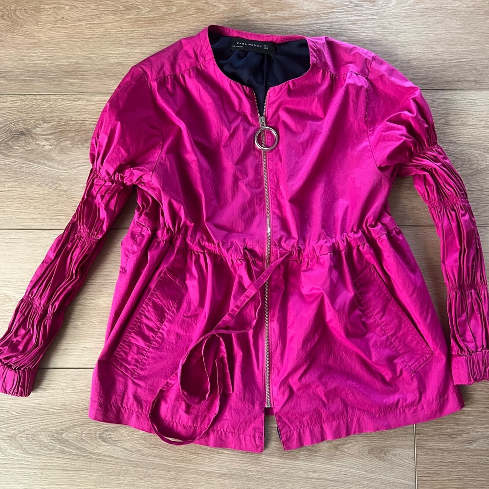 Zara Fuchsia Zip-Up Jacket